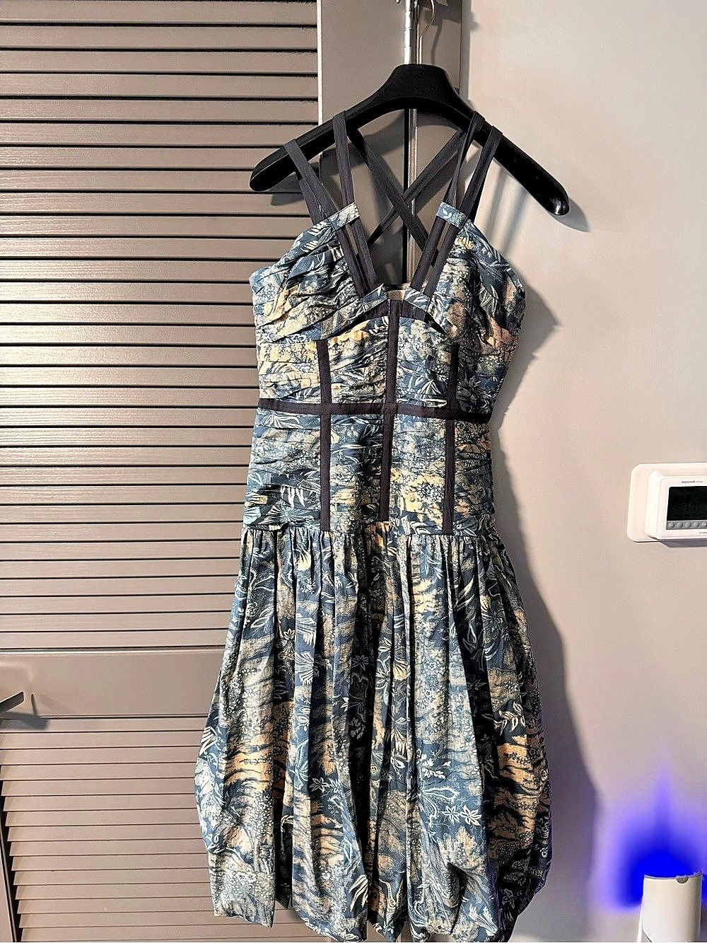 ULLA JOHNSON KAIA DRESS Women's Abstract Midi Dress in Blue